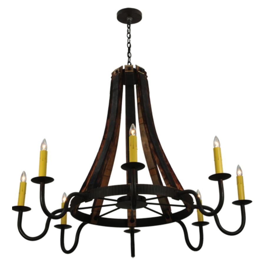Meyda Tiffany Barrel Stave Madera 8 Light 50" Wide Taper Candle Style Chandelier