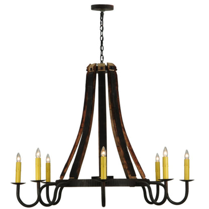 Meyda Tiffany Barrel Stave Madera 8 Light 50" Wide Taper Candle Style Chandelier