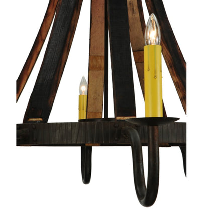 Meyda Tiffany Barrel Stave Madera 8 Light 50" Wide Taper Candle Style Chandelier
