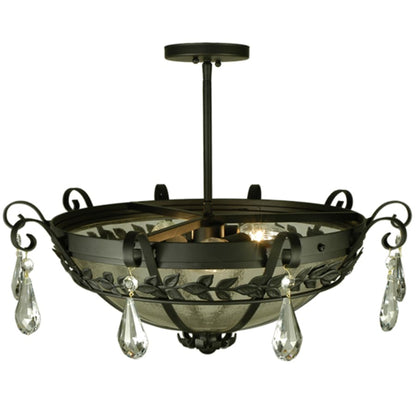 Meyda Tiffany Florentine 3 Light 24" Wide Semi-Flush Bowl Ceiling Fixture
