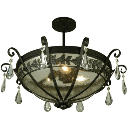 Meyda Tiffany Florentine 3 Light 24" Wide Semi-Flush Bowl Ceiling Fixture