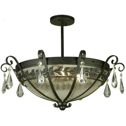 Meyda Tiffany Florentine 3 Light 24" Wide Semi-Flush Bowl Ceiling Fixture