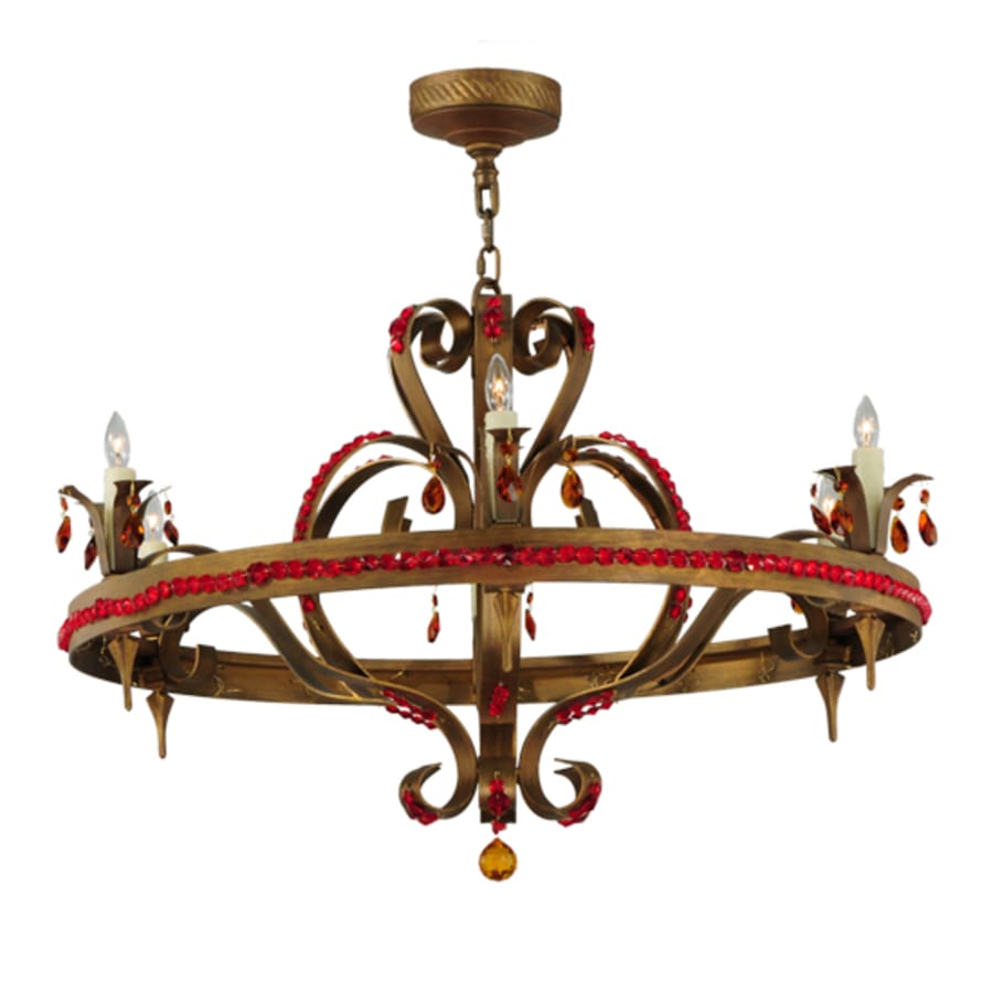 Meyda Tiffany Grosetto 6 Light 39" Wide Beaded Candle Style Chandelier