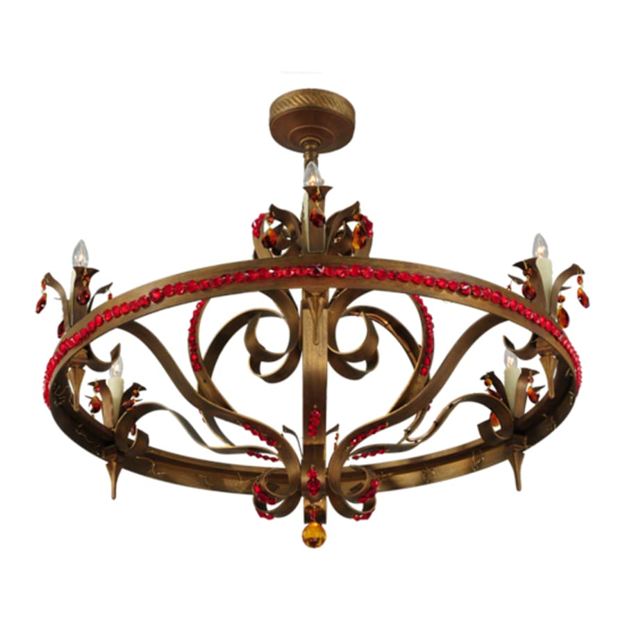 Meyda Tiffany Grosetto 6 Light 39" Wide Beaded Candle Style Chandelier