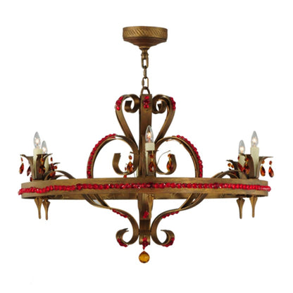 Meyda Tiffany Grosetto 6 Light 39" Wide Beaded Candle Style Chandelier