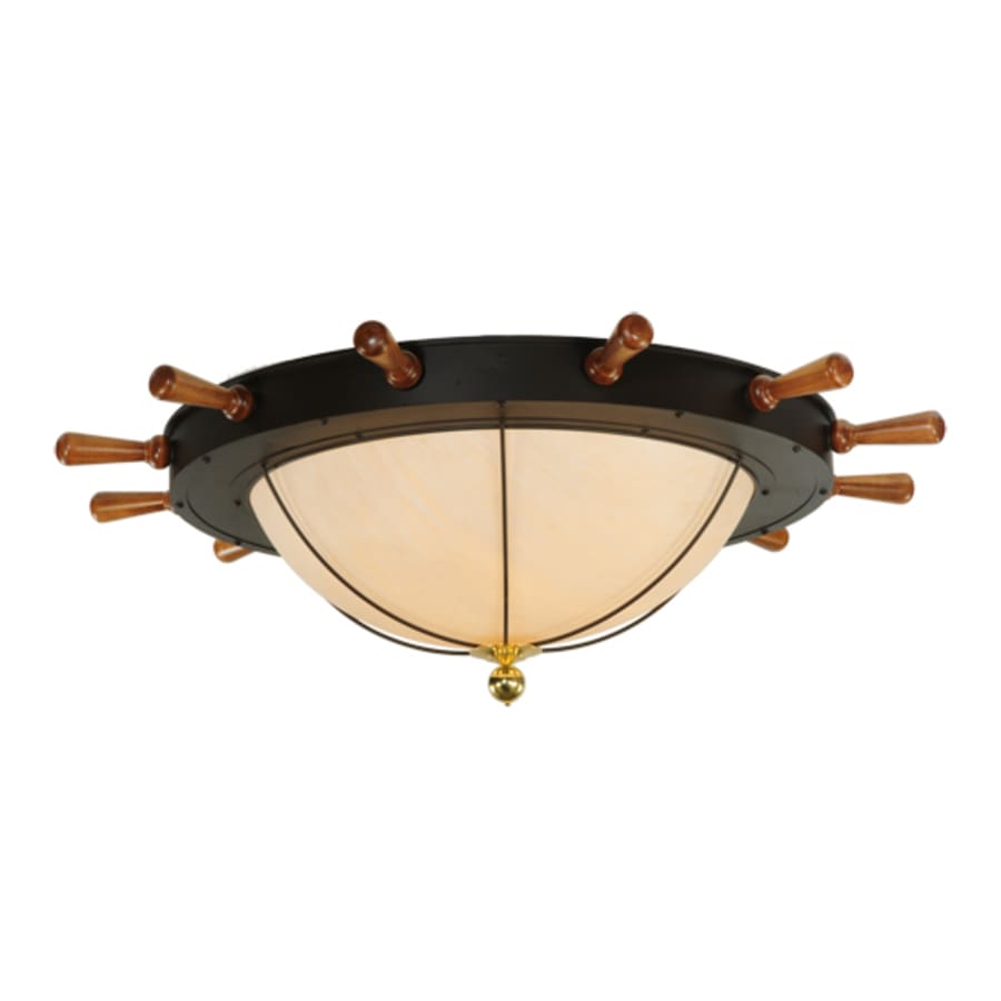 Meyda Tiffany Nautical 12 Light 74" Wide Flush Mount Bowl Ceiling Fixture - Oil Rubbed Bronze Finish