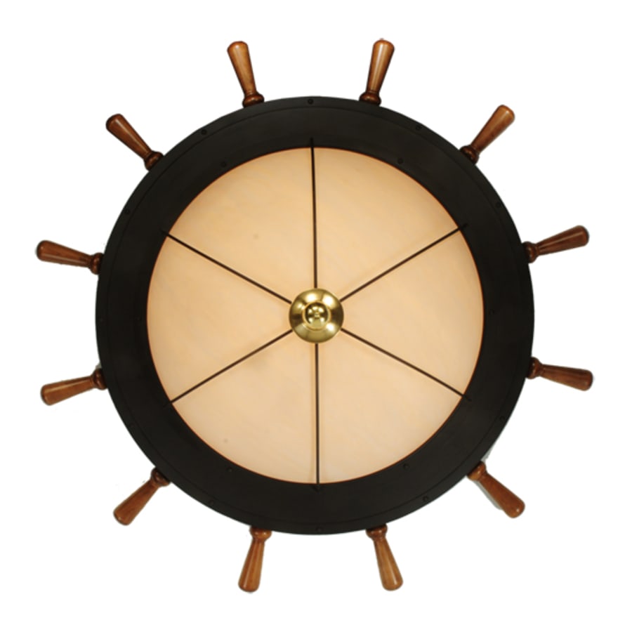 Meyda Tiffany Nautical 12 Light 74" Wide Flush Mount Bowl Ceiling Fixture - Oil Rubbed Bronze Finish