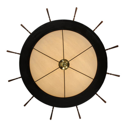 Meyda Tiffany Nautical 12 Light 74" Wide Flush Mount Bowl Ceiling Fixture - Oil Rubbed Bronze Finish