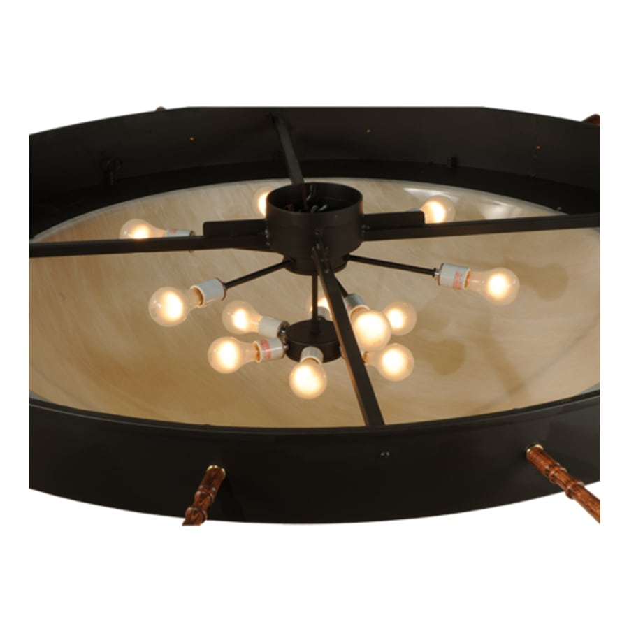 Meyda Tiffany Nautical 12 Light 74" Wide Flush Mount Bowl Ceiling Fixture - Oil Rubbed Bronze Finish