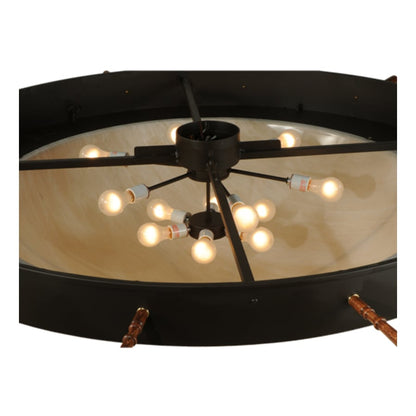 Meyda Tiffany Nautical 12 Light 74" Wide Flush Mount Bowl Ceiling Fixture - Oil Rubbed Bronze Finish
