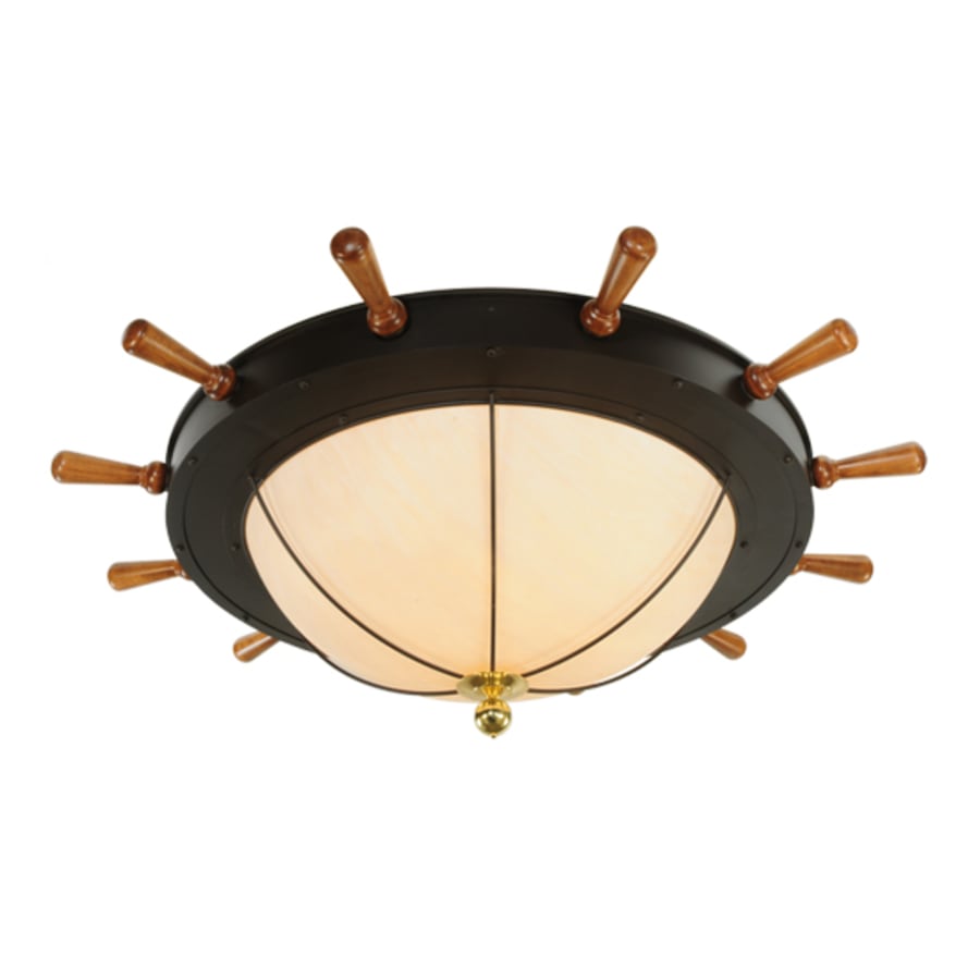 Meyda Tiffany Nautical 12 Light 74" Wide Flush Mount Bowl Ceiling Fixture - Oil Rubbed Bronze Finish