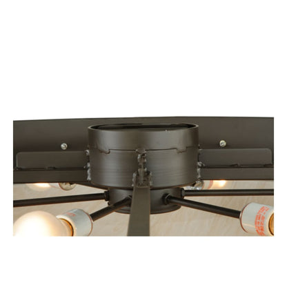 Meyda Tiffany Nautical 12 Light 74" Wide Flush Mount Bowl Ceiling Fixture - Oil Rubbed Bronze Finish