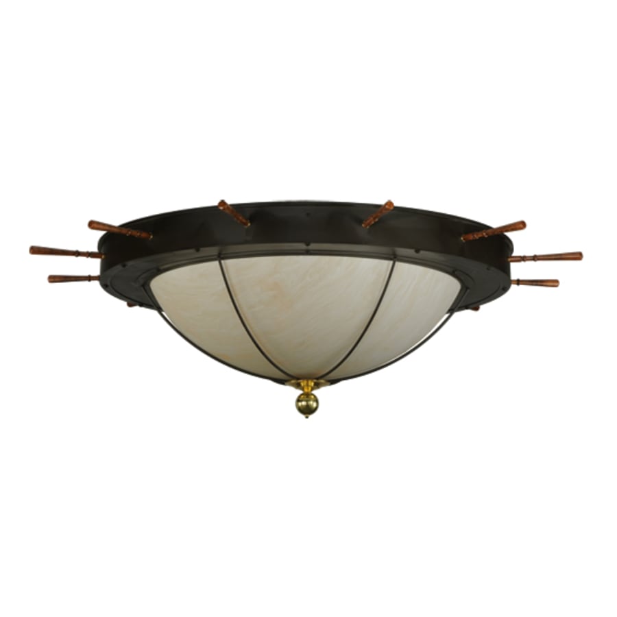 Meyda Tiffany Nautical 12 Light 74" Wide Flush Mount Bowl Ceiling Fixture - Oil Rubbed Bronze Finish