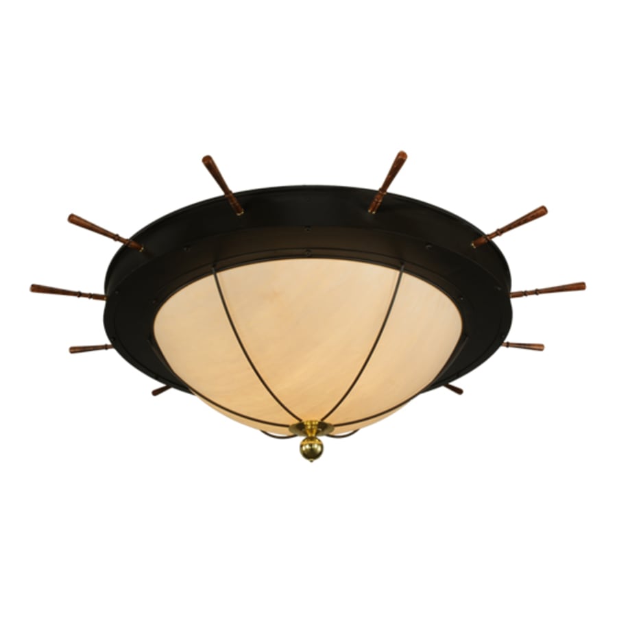 Meyda Tiffany Nautical 12 Light 74" Wide Flush Mount Bowl Ceiling Fixture - Oil Rubbed Bronze Finish