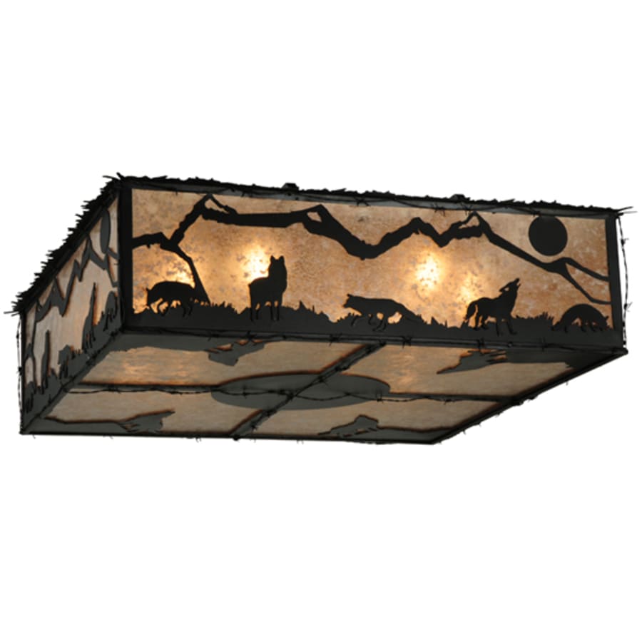 Meyda Tiffany Wolf on the Loose 8 Light 51" Wide Flush Mount Square Ceiling Fixture
