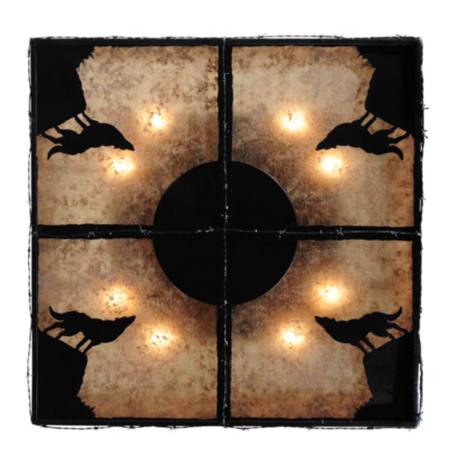 Meyda Tiffany Wolf on the Loose 8 Light 51" Wide Flush Mount Square Ceiling Fixture