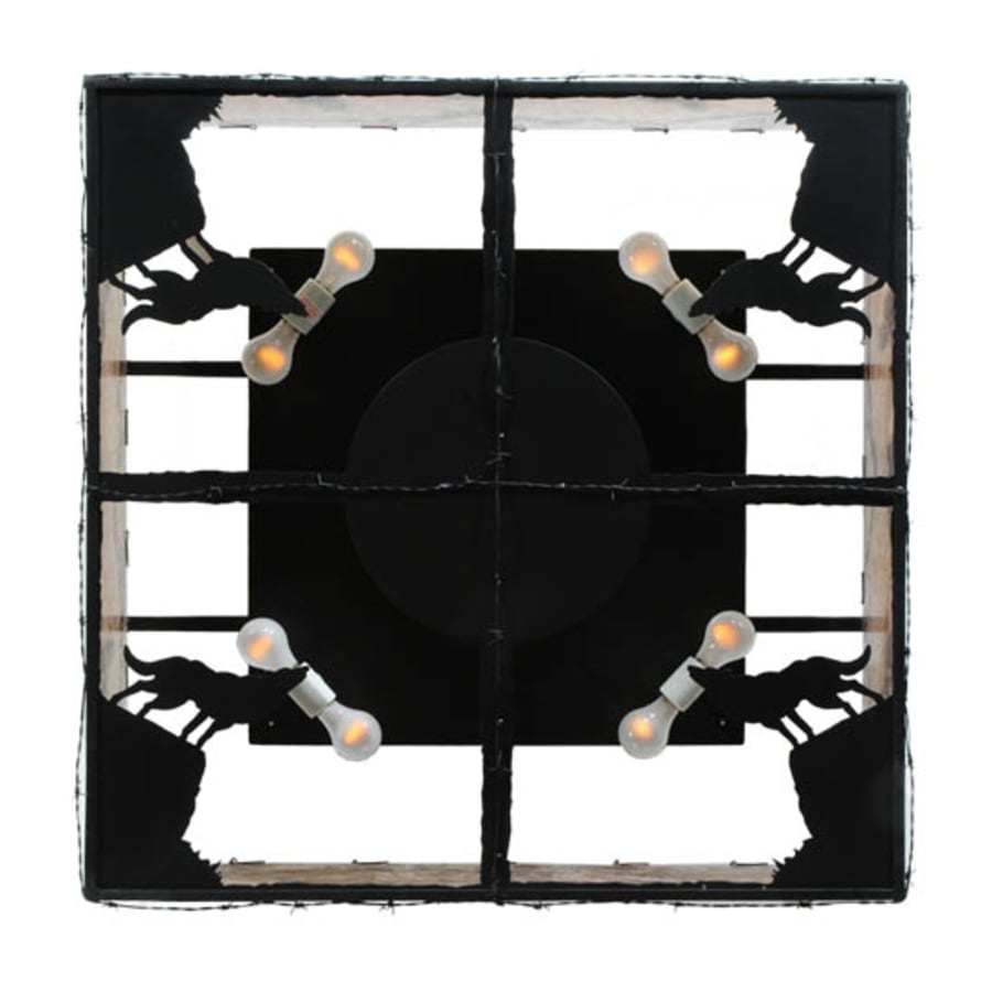 Meyda Tiffany Wolf on the Loose 8 Light 51" Wide Flush Mount Square Ceiling Fixture