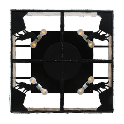 Meyda Tiffany Wolf on the Loose 8 Light 51" Wide Flush Mount Square Ceiling Fixture