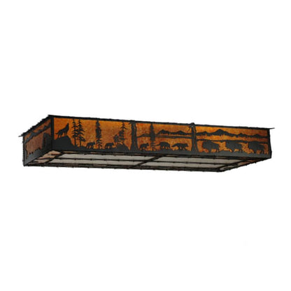 Meyda Tiffany Wildlife at Dusk 12 Light 81" Wide Flush Mount Ceiling Fixture