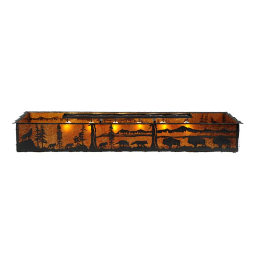 Meyda Tiffany Wildlife at Dusk 12 Light 81" Wide Flush Mount Ceiling Fixture