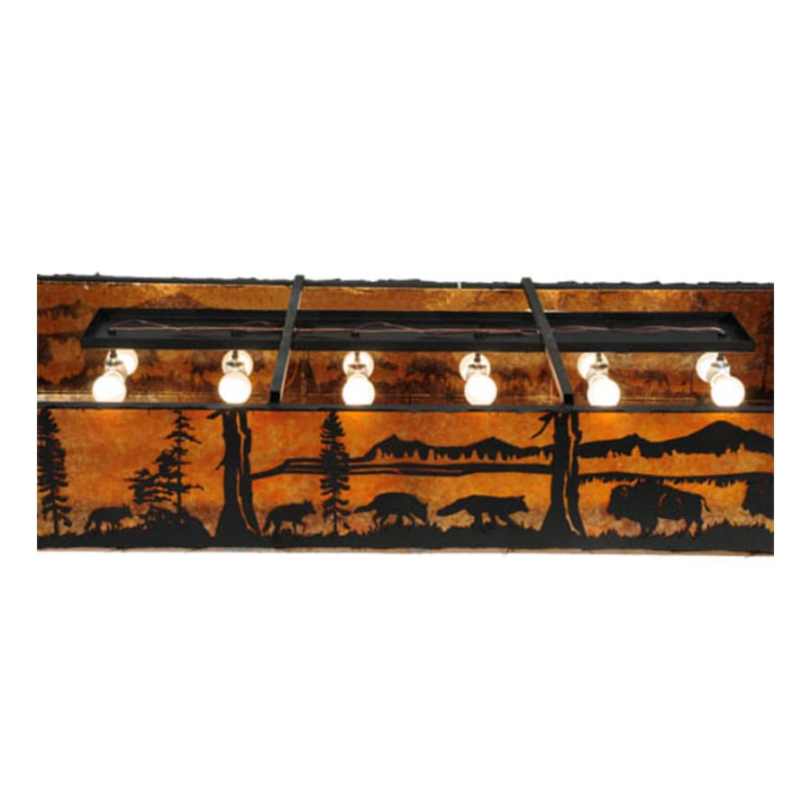 Meyda Tiffany Wildlife at Dusk 12 Light 81" Wide Flush Mount Ceiling Fixture