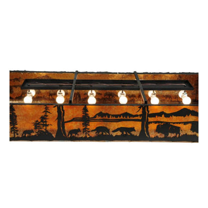 Meyda Tiffany Wildlife at Dusk 12 Light 81" Wide Flush Mount Ceiling Fixture