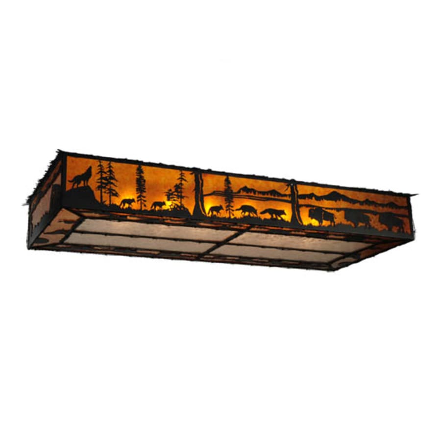 Meyda Tiffany Wildlife at Dusk 12 Light 81" Wide Flush Mount Ceiling Fixture