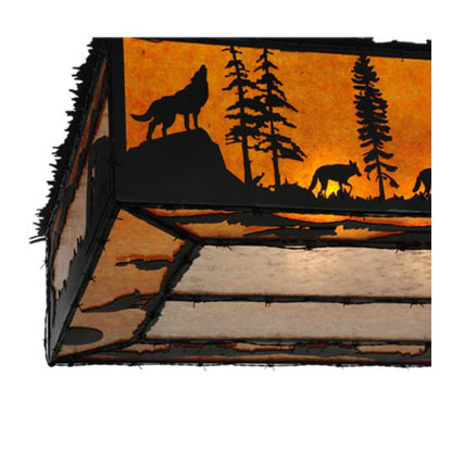 Meyda Tiffany Wildlife at Dusk 12 Light 81" Wide Flush Mount Ceiling Fixture