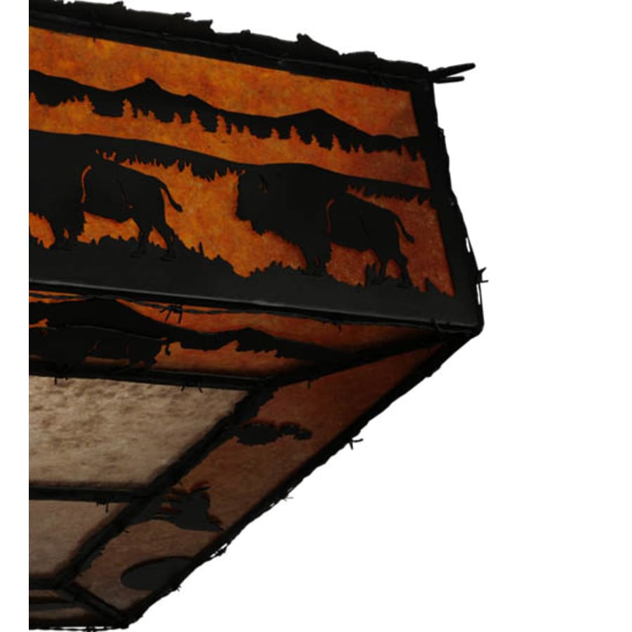 Meyda Tiffany Wildlife at Dusk 12 Light 81" Wide Flush Mount Ceiling Fixture