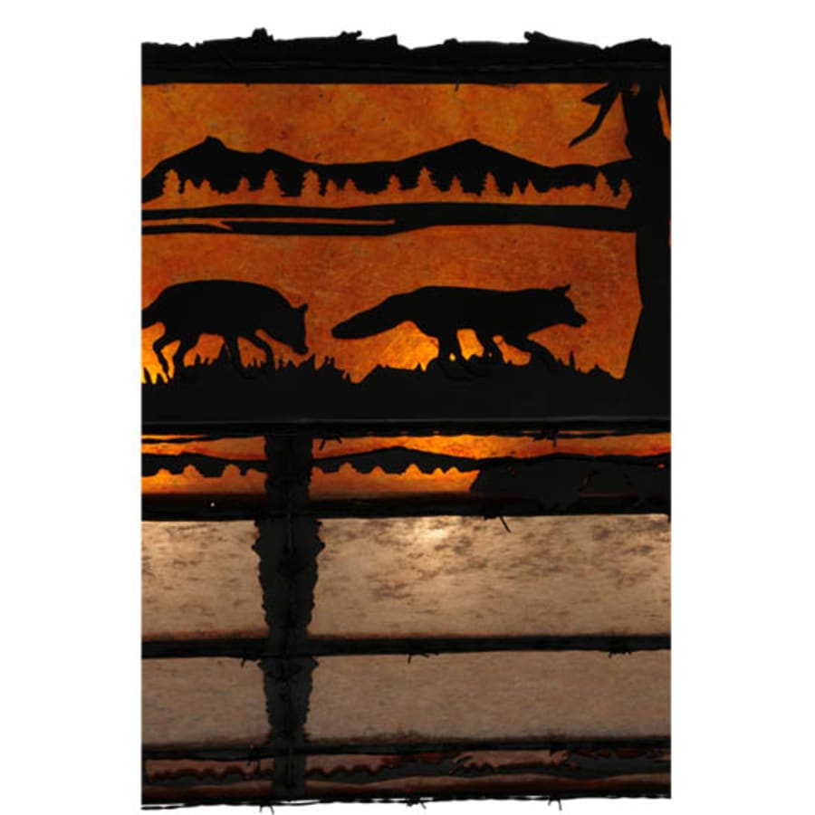 Meyda Tiffany Wildlife at Dusk 12 Light 81" Wide Flush Mount Ceiling Fixture