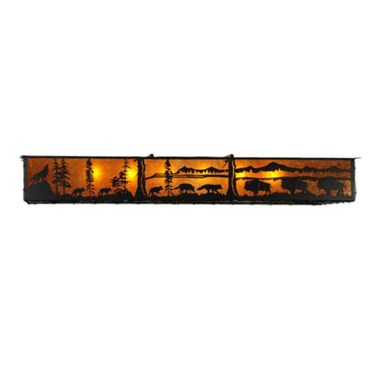 Meyda Tiffany Wildlife at Dusk 12 Light 81" Wide Flush Mount Ceiling Fixture