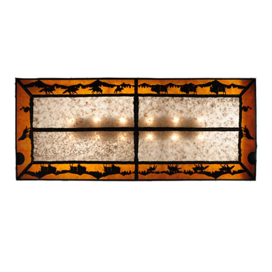 Meyda Tiffany Wildlife at Dusk 12 Light 81" Wide Flush Mount Ceiling Fixture