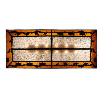Meyda Tiffany Wildlife at Dusk 12 Light 81" Wide Flush Mount Ceiling Fixture