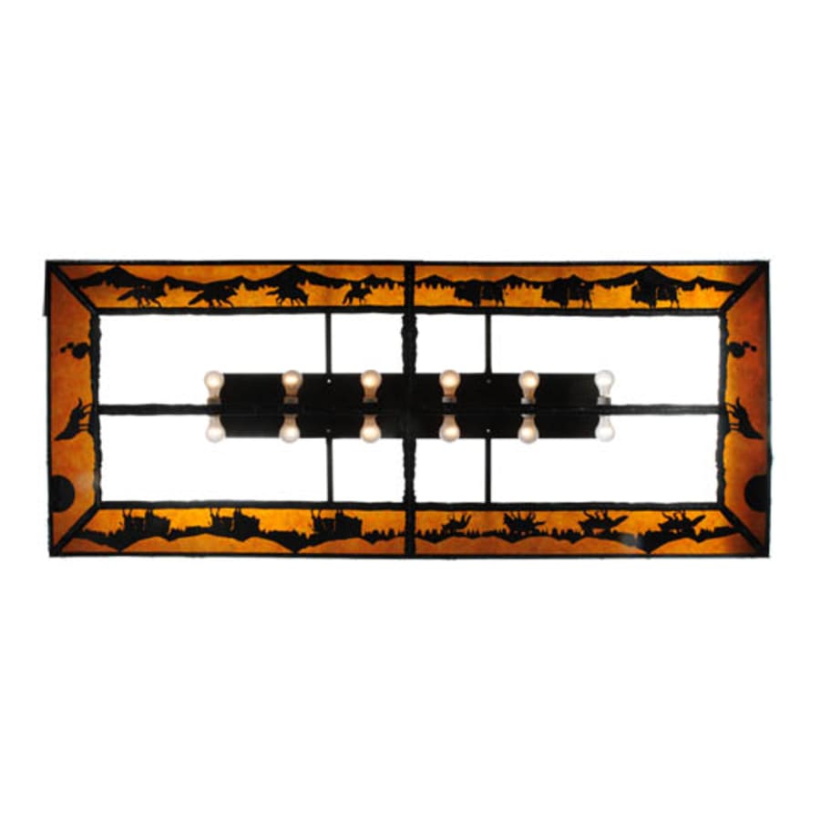 Meyda Tiffany Wildlife at Dusk 12 Light 81" Wide Flush Mount Ceiling Fixture