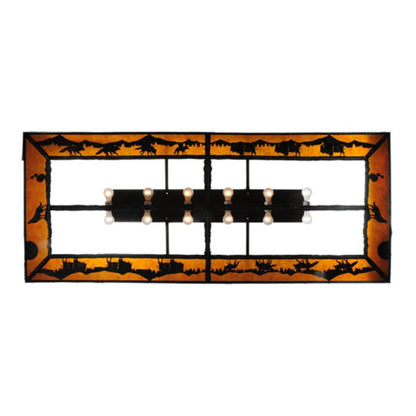 Meyda Tiffany Wildlife at Dusk 12 Light 81" Wide Flush Mount Ceiling Fixture