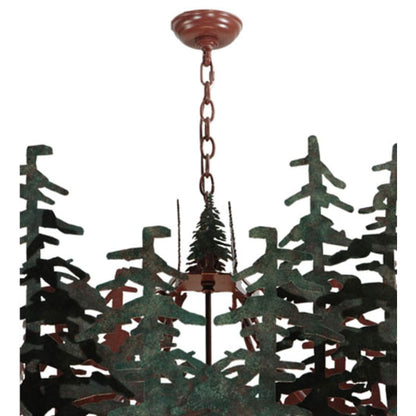 Meyda Tiffany Pine Lake 6 Light 57" Wide Pendant