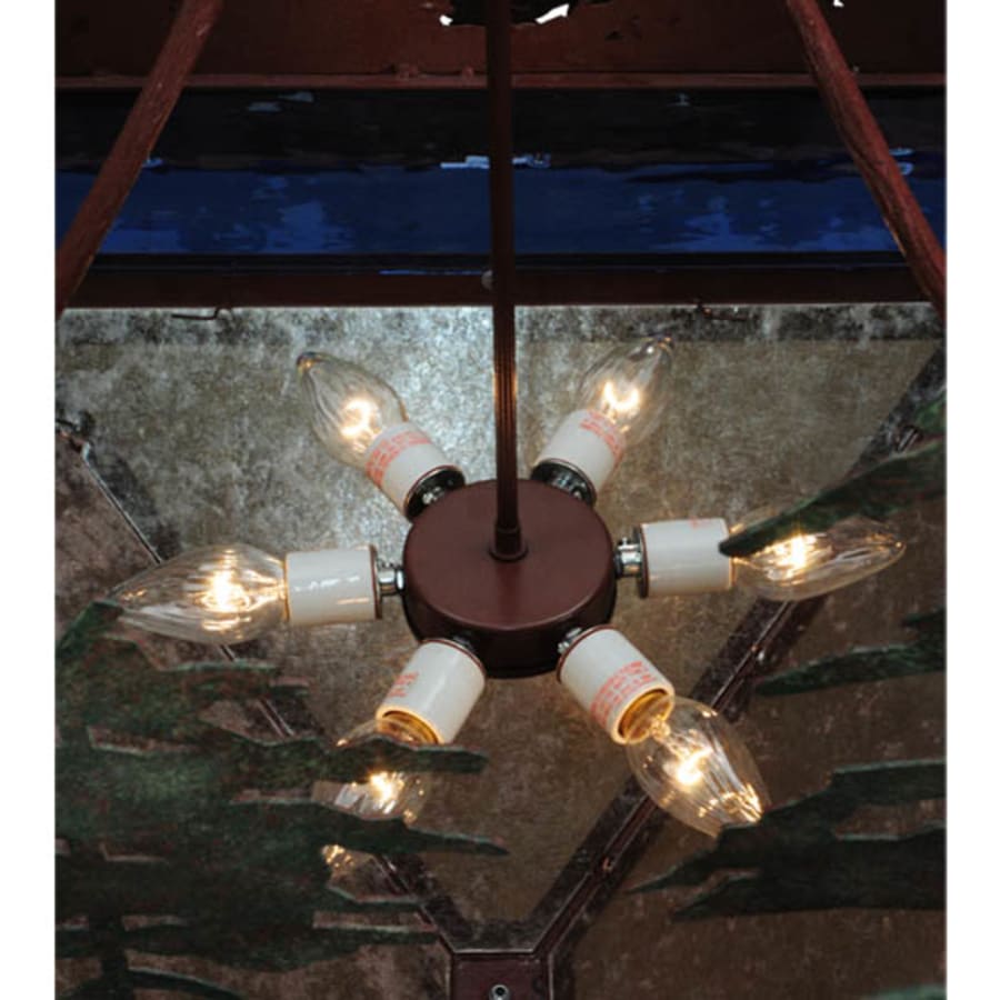 Meyda Tiffany Pine Lake 6 Light 57" Wide Pendant