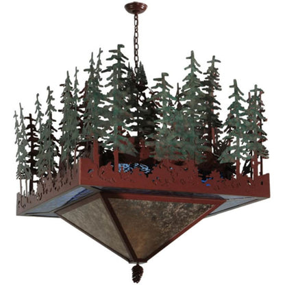 Meyda Tiffany Pine Lake 6 Light 57" Wide Pendant