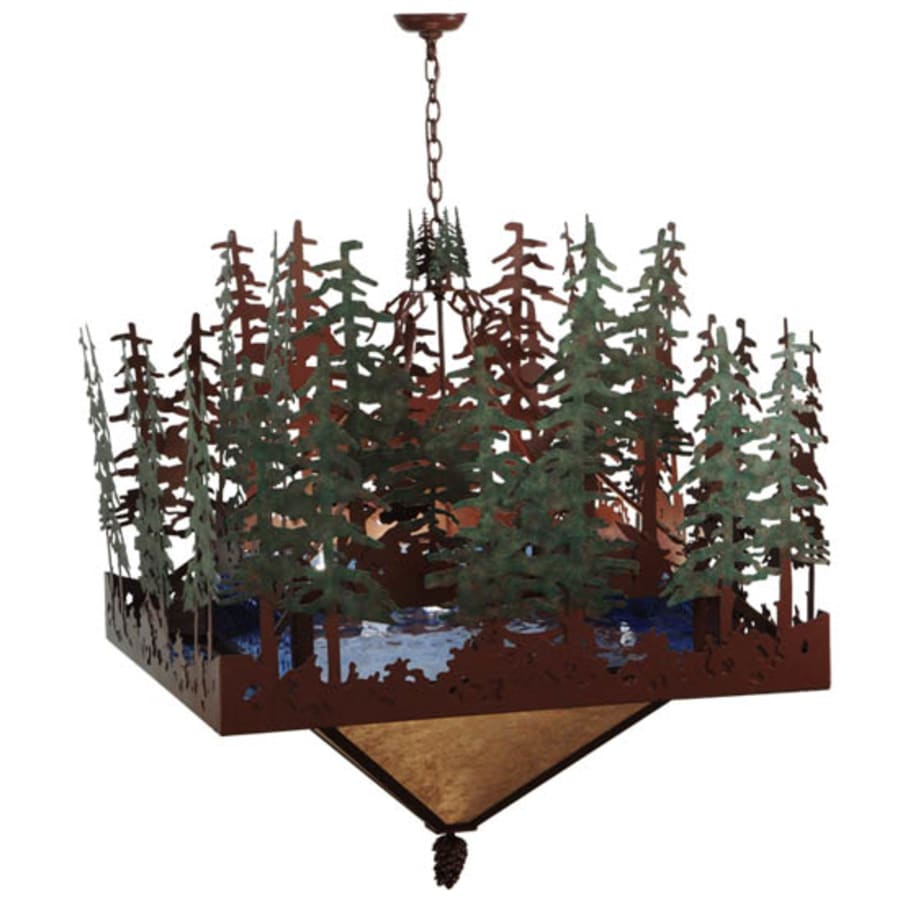 Meyda Tiffany Pine Lake 6 Light 57" Wide Pendant