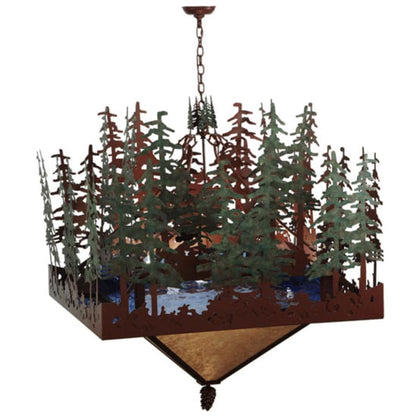 Meyda Tiffany Pine Lake 6 Light 57" Wide Pendant