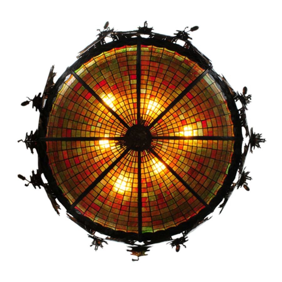 Meyda Tiffany Greenbriar Oak 6 Light 44" Wide Semi-Flush Bowl Ceiling Fixture