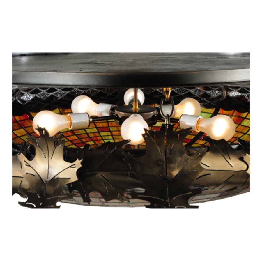 Meyda Tiffany Greenbriar Oak 6 Light 44" Wide Semi-Flush Bowl Ceiling Fixture