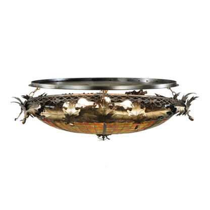 Meyda Tiffany Greenbriar Oak 6 Light 44" Wide Semi-Flush Bowl Ceiling Fixture