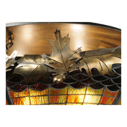Meyda Tiffany Greenbriar Oak 6 Light 44" Wide Semi-Flush Bowl Ceiling Fixture