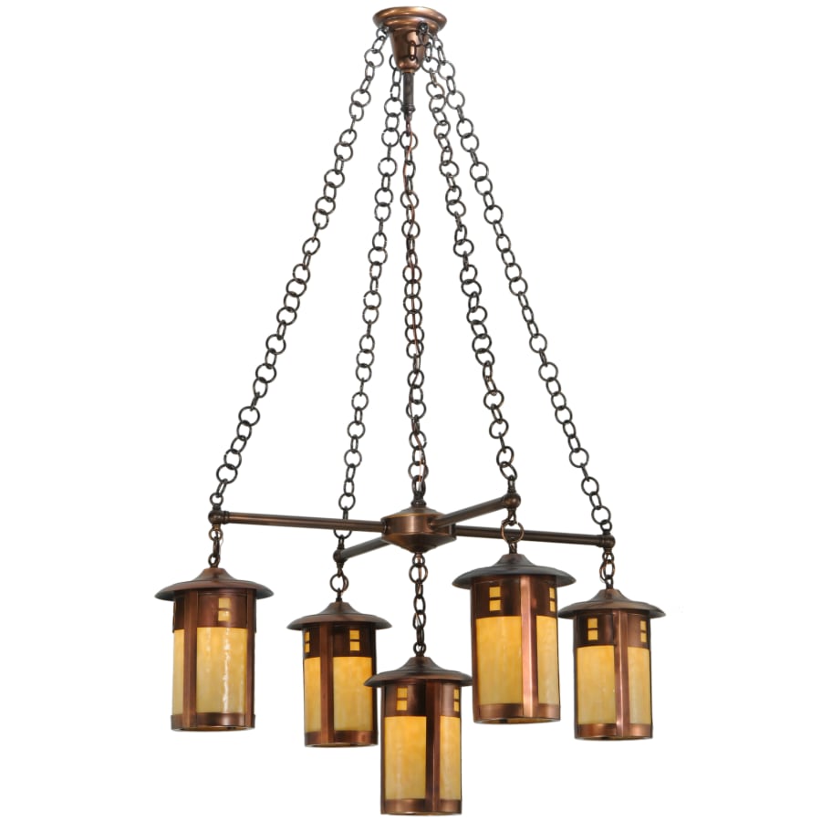 Meyda Tiffany 36" W Fulton Prairie Loft 5 Light Chandelier