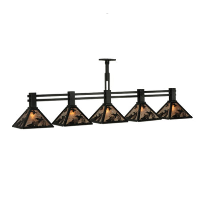 Meyda Tiffany Ducks in FLight 75" Wide Linear Pendant