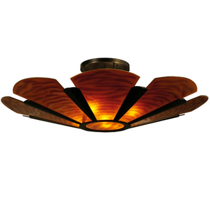 Meyda Tiffany Metro Fusion 4 Light 49" Wide Semi-Flush Bowl Ceiling Fixture - Mahogany Bronze Finish