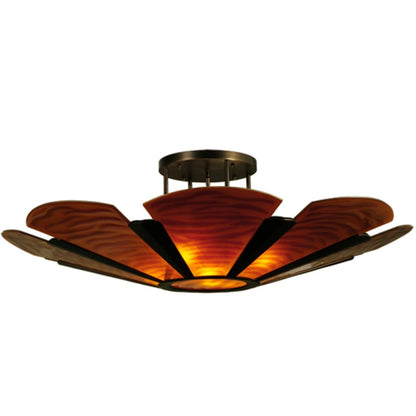 Meyda Tiffany Metro Fusion 4 Light 49" Wide Semi-Flush Bowl Ceiling Fixture - Mahogany Bronze Finish