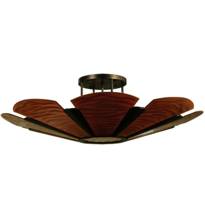 Meyda Tiffany Metro Fusion 4 Light 49" Wide Semi-Flush Bowl Ceiling Fixture - Mahogany Bronze Finish