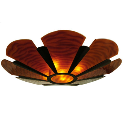 Meyda Tiffany Metro Fusion 4 Light 49" Wide Semi-Flush Bowl Ceiling Fixture - Mahogany Bronze Finish